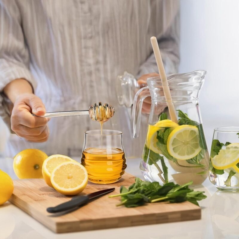Clear Glass Honeycomb Storage Jar Container - Image 2