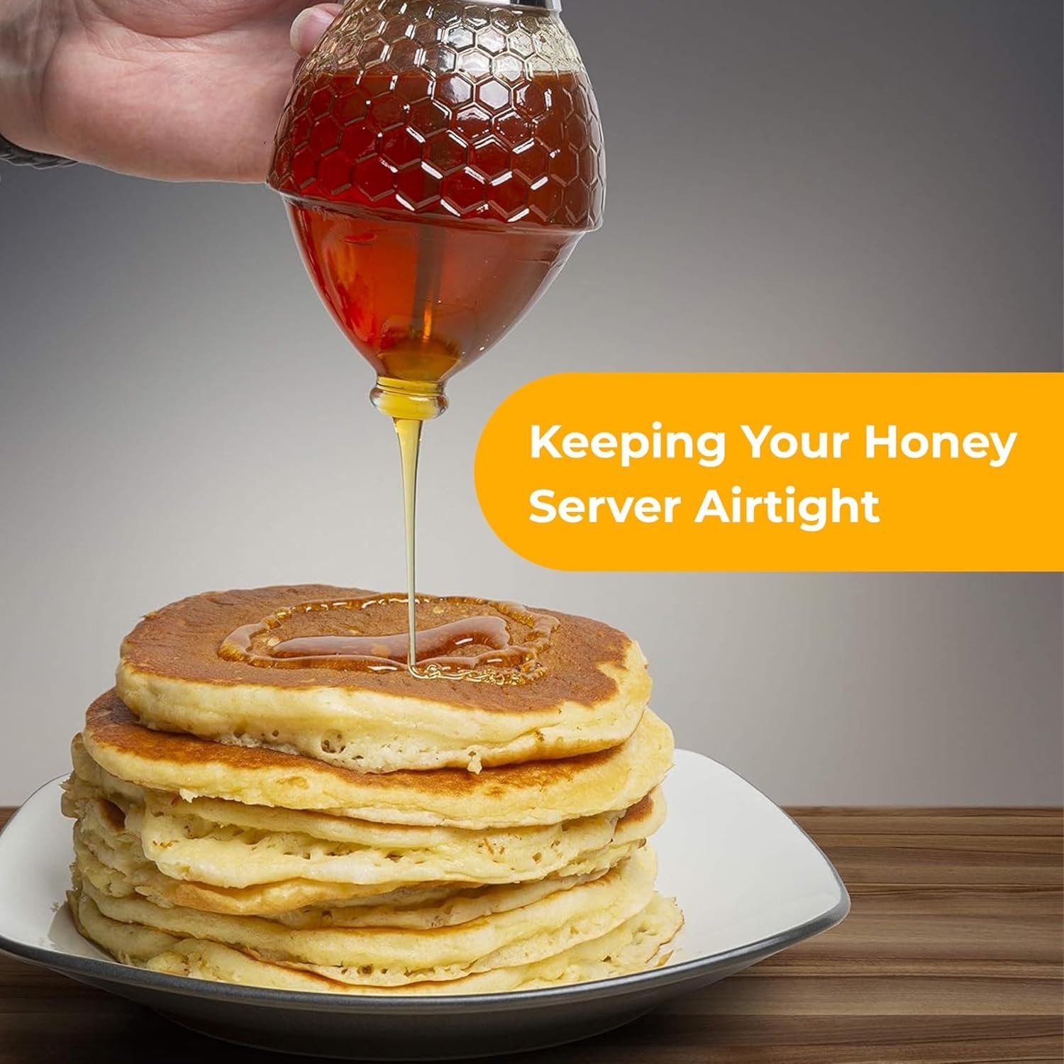 Clear Glass Dispenser for Honey and Maple Syrup - Image 3