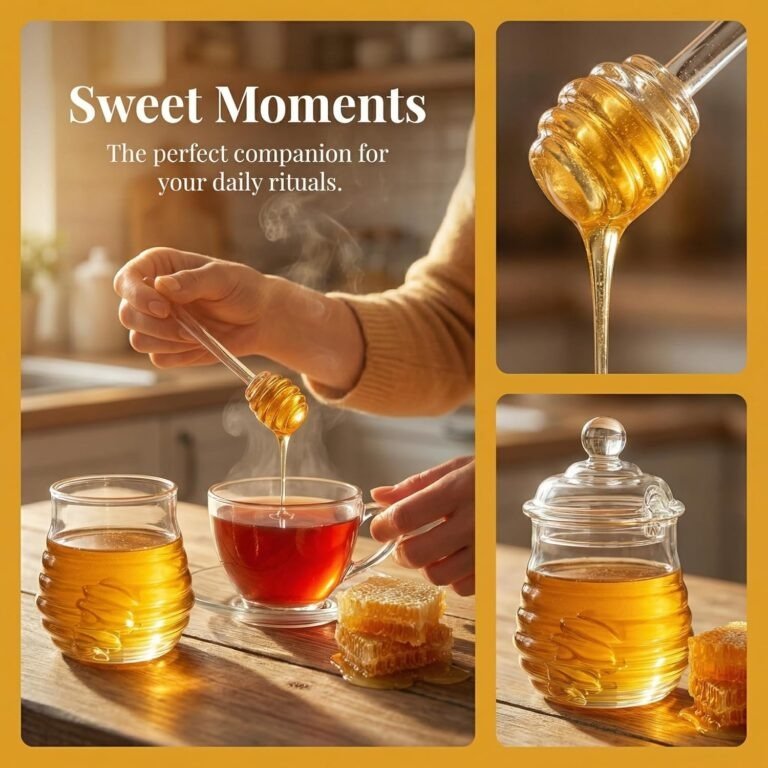 Clear Glass Honeycomb Storage Jar Container - Image 4