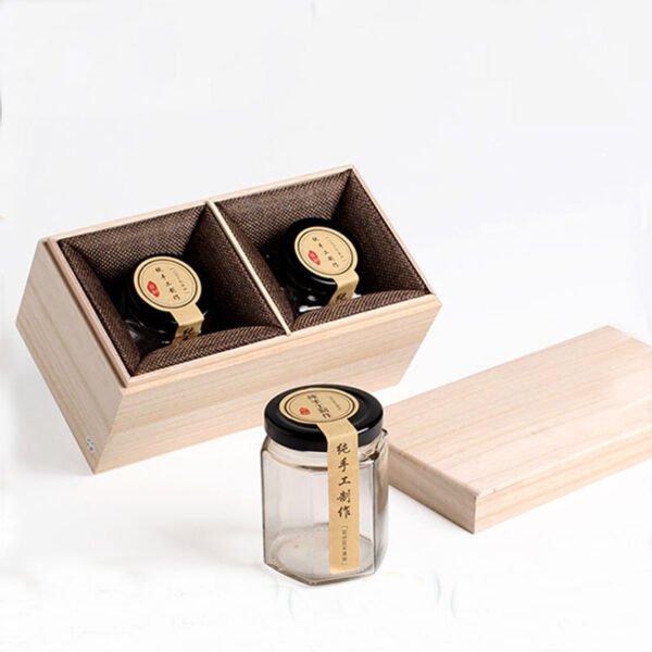 Handmade Rustic Raw Wood Honey Gift Box - Image 3