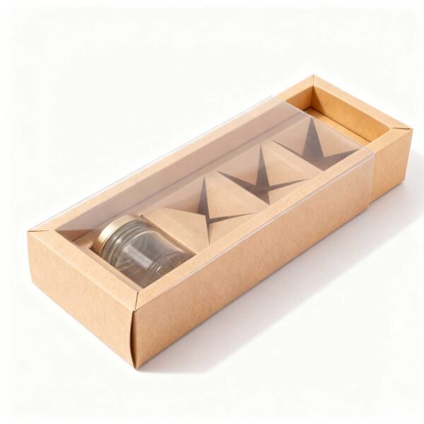 Mini Honey Jar Gift Boxes in Brown Kraft Paper - Image 2