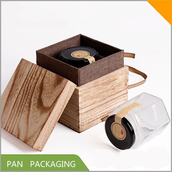 Handmade Rustic Raw Wood Honey Gift Box - Image 4