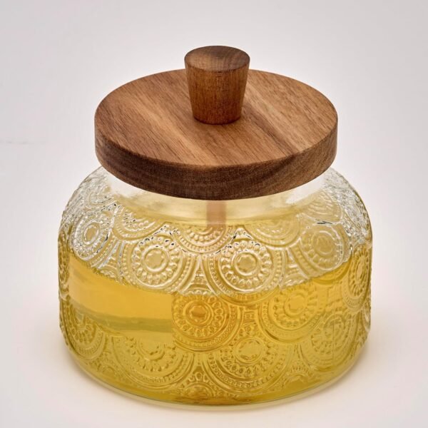 Kitchen Airtight Glass Honey Jar with Wooden Dipper - Image 4