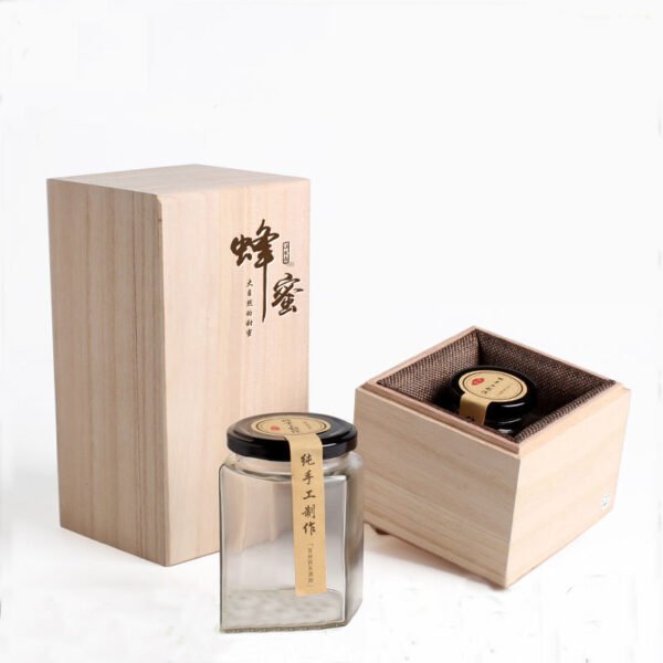 Handmade Rustic Raw Wood Honey Gift Box - Image 5